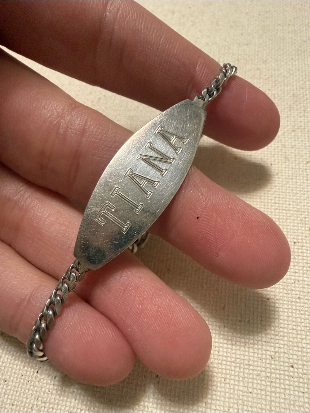 Sterling Silver 925 Personalized 'TIANA' Engraved Bracelet 6’